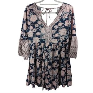 True Craft Bell Sleeve Tunic Mini Dress Sz S